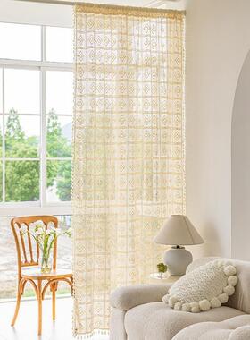 美帘式乡村钩针镂空窗客厅室阳别台露台墅文艺窗纱唯WYH美卧小众