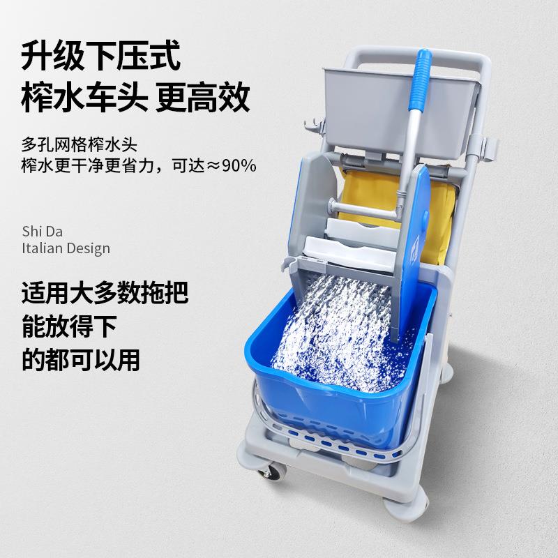 施622达榨地水车拖把桶加厚拖挤水桶压水车酒店商用功多能墩压布