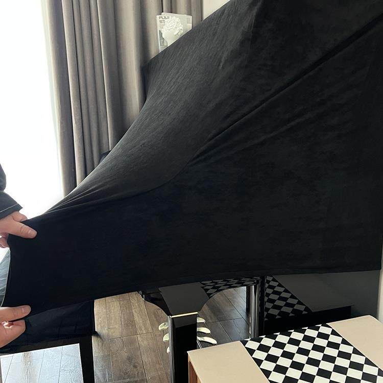 加麂皮绒立钢琴防尘罩0式25现2代简约钢琴凳套罩轻奢ALF97JH8感全