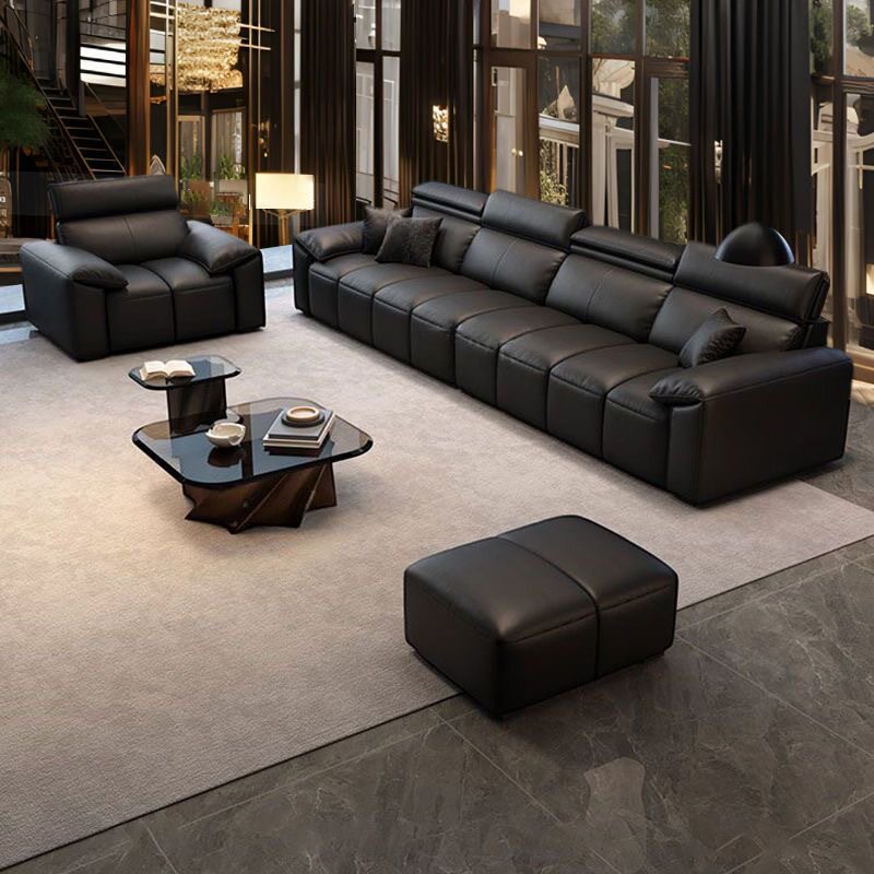 真皮沙发小户型现代简约客厅沙发钢琴键直排意式全皮沙发