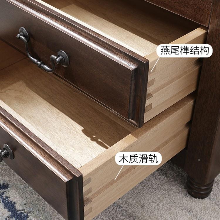 小美式乡格村风全LSZ实木头柜简美家边几角柜角具几储物柜抽床屉