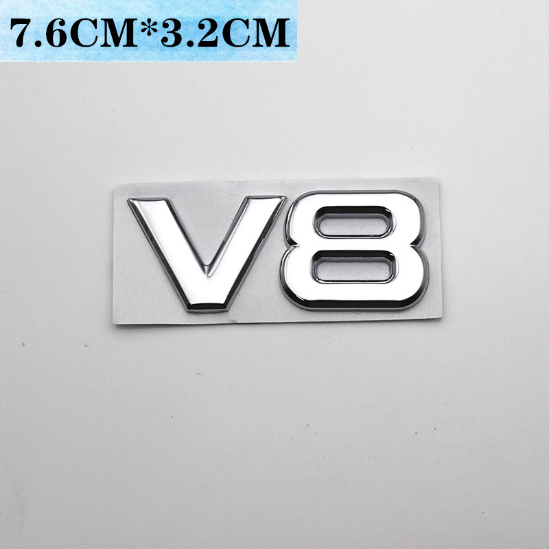 汽车个性v8 v6标志车贴发动机贴标大排量车标侧标改装尾标金属标