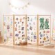 照片网格展示架可折叠实木移动幼儿园美术绘画作品照片墙装 饰创意