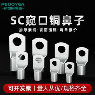 95平方线耳 SC国标A级窥口鼻子紫铜镀锡冷压端子6