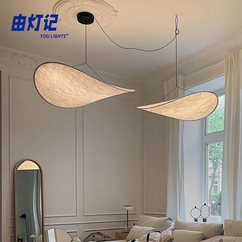 由灯记法式奶油风蚕丝灯民宿酒店客厅餐厅吧台书房氛围侘寂风吊灯