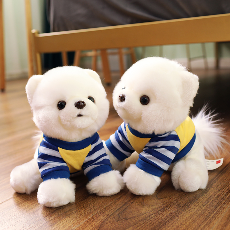 可爱狗狗博美茶杯犬公仔毛绒仿真小狗布娃娃玩偶床上女孩女生