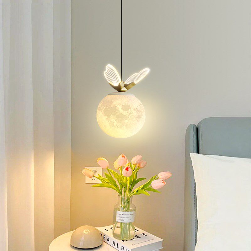 床头吊灯现代简约灯具儿童房卧室灯过道阳台吊线灯主卧蝴蝶小吊灯