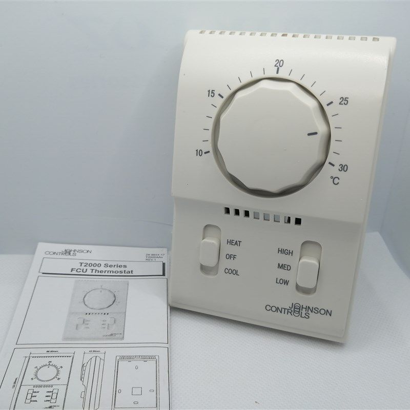 江森T2000C-0C0机械式中央空调温控器风机盘管温度控制面板开关