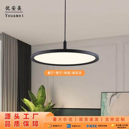 餐厅吊灯 中古客厅商用入户玄关床头现代简约led吊灯单吊线铝材款