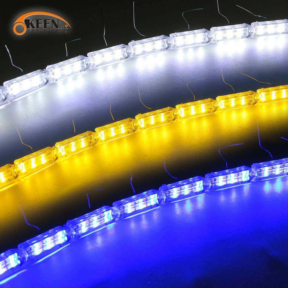 OKEEN汽车外置超薄三色款灯眉泪眼装饰导光条LED流光导向日行