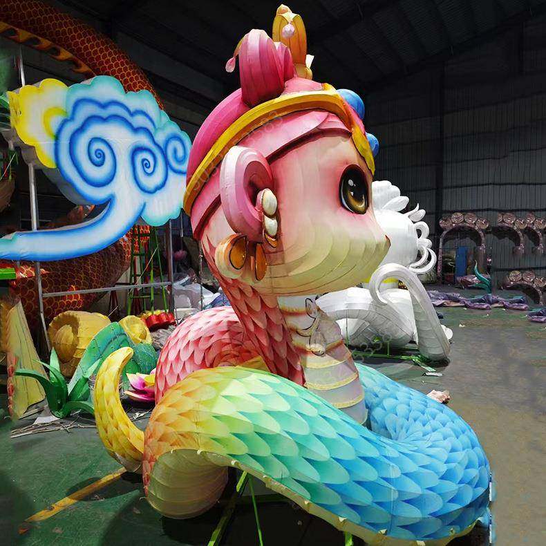 主题彩灯生产厂家 节日活动美陈道具蛇年花灯 灯光节亮化景区商场