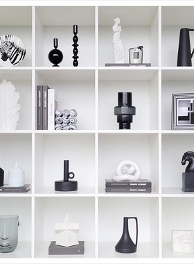 样板间软装饰品书柜创意陶瓷玻璃工艺品相架蜡烛家居摆件ZH3158