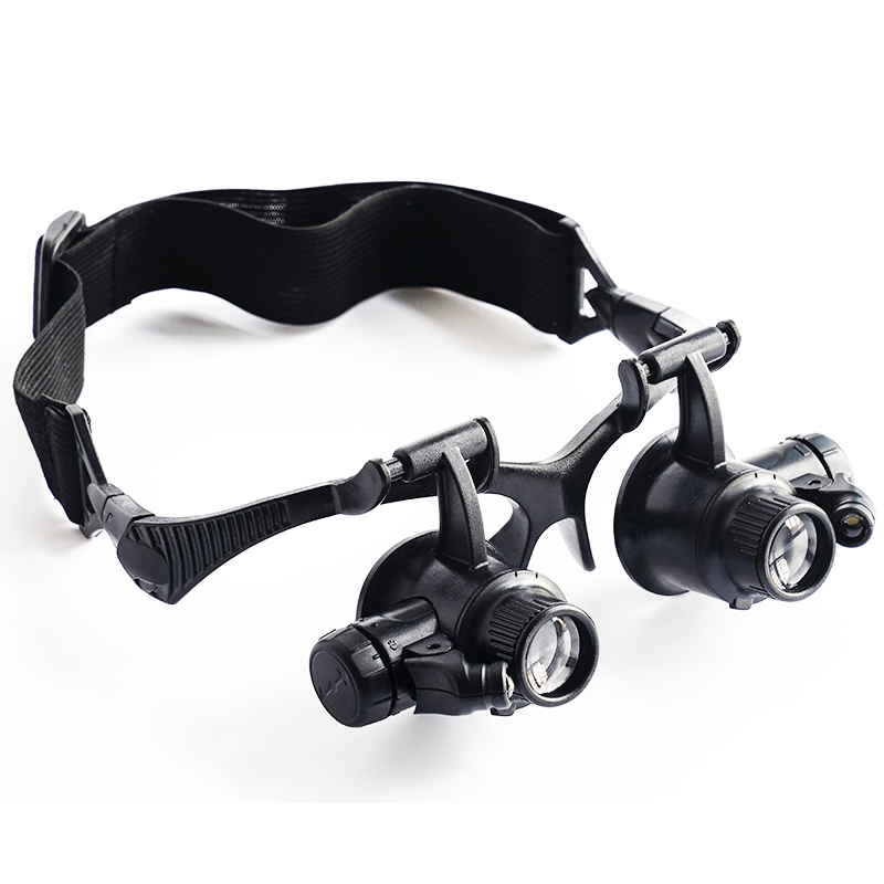 盖视头戴眼镜式维修放大镜20倍led带灯10倍15倍眼8组目镜检验高珠