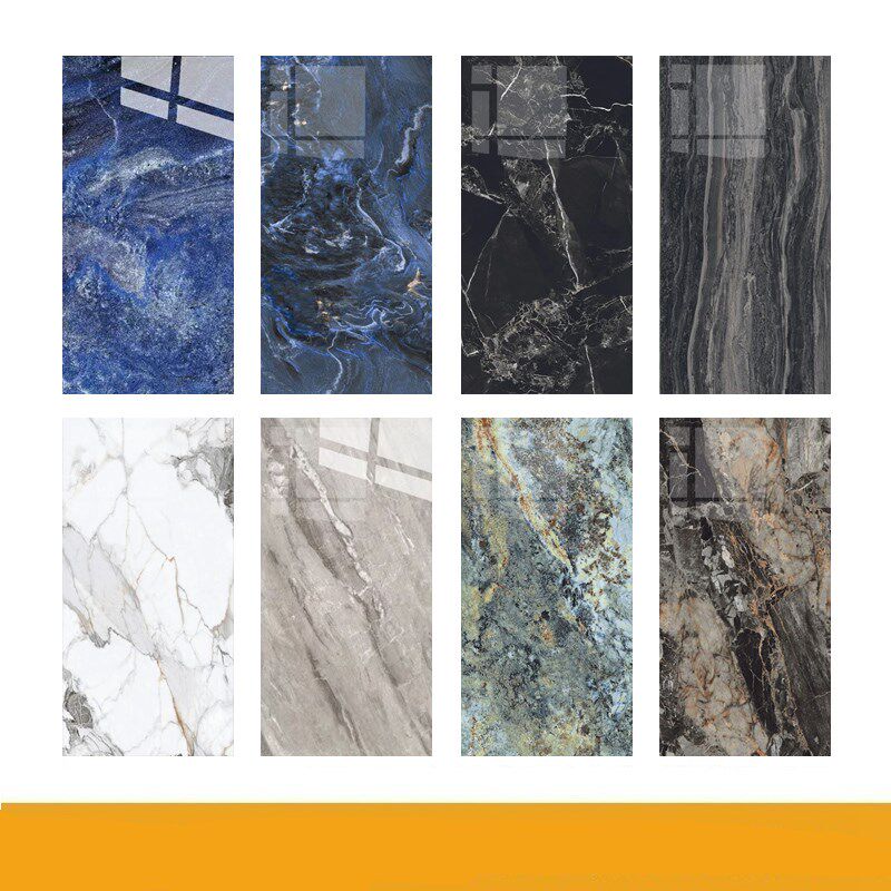 蓝色深色奢石瓷砖750x1500大理石客厅别墅地板砖背景墙砖磁砖山东