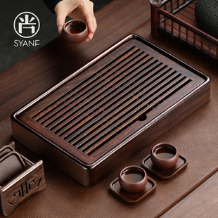 黑檀木纯实木茶盘家用客厅2024新款整块原木高档茶具茶托盘茶盘台