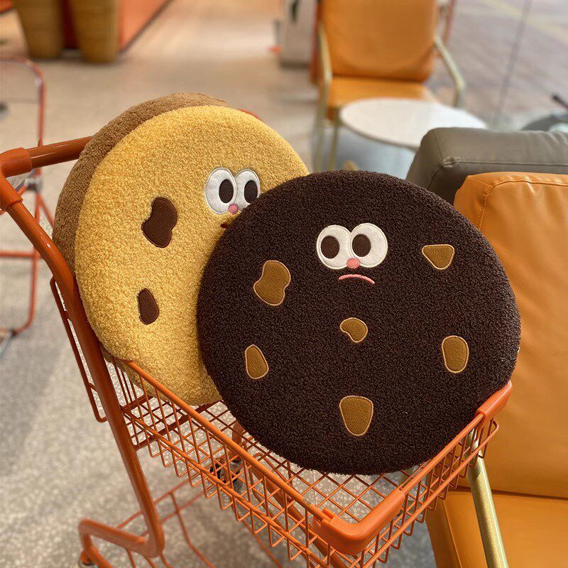 猫范可爱卡通曲奇饼干坐垫圆形垫子创意休闲记忆棉椅垫飘窗沙发垫
