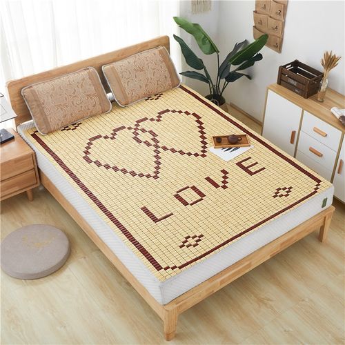 夏季麻将凉席1.5米床可折叠1.8米单双人床0.9米1.2学生宿舍竹块席