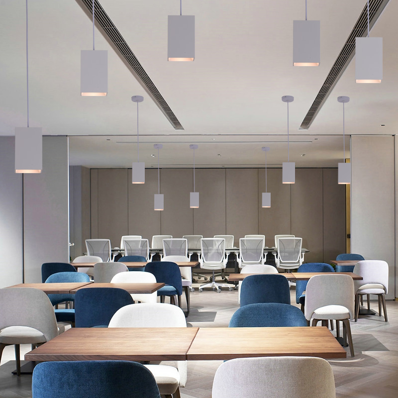 明装方形吊线筒灯led极简餐厅过道吊装射灯COB酒店前台吧台吊线灯