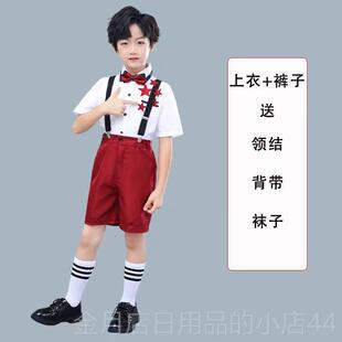 高档中合小学生爱比夏国朗诵赛儿童唱表演服装中国风蓝装装