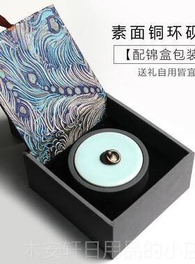 正品曹阁陶瓷带盖砚台功能墨碟墨池带盖笔洗陶瓷书法用品文房四宝