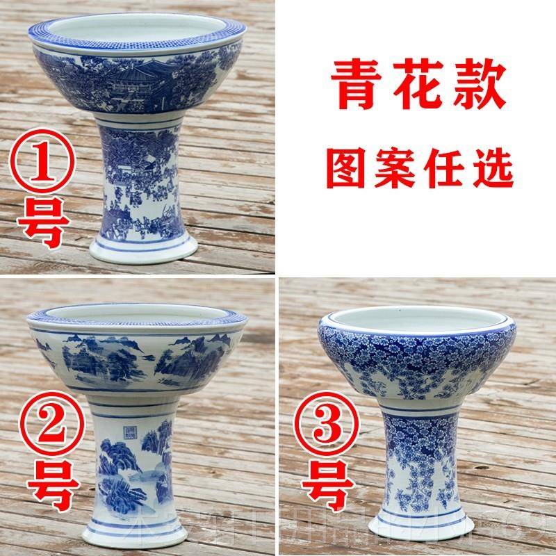 正品陶鱼缸瓷瓷座金鱼缸高脚乌龟睡莲碗莲养鱼养底花吸上水石盆盆