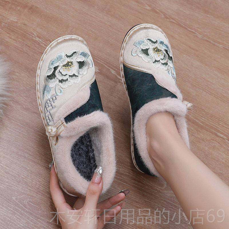 正品2023冬季新款老北奶京布鞋一年脚蹬绣花妈妈鞋中老棉平底加厚,女鞋,弹力靴/袜靴,淘宝优惠券,粉丝福利购,淘宝优惠卷