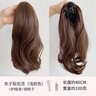 正品假马发梨花卷马尾假发女短款尾高马尾子卷辫发自然仿真发尾假