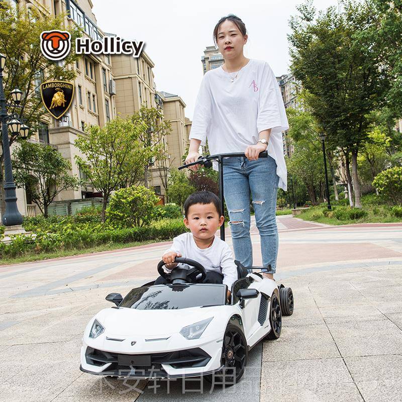 正品带兰博基尼儿童电动车四轮控宝宝汽车大人小孩杆玩具车可遥推