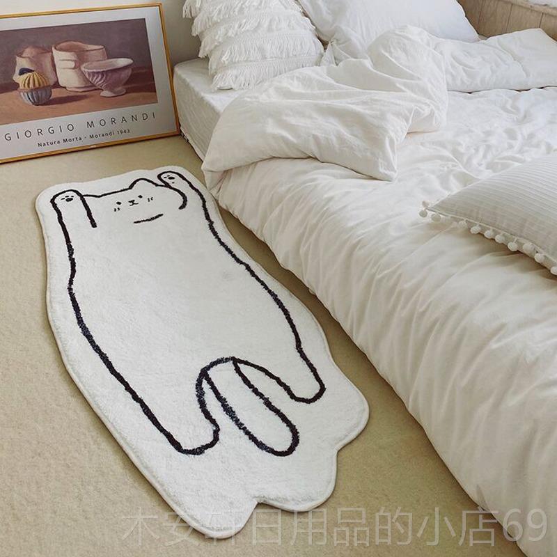 正品猫可爱地毯卧室加厚毛绒床边毯女间长条卡通咪床前i少n房s风