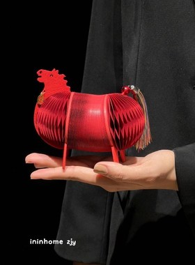 折纸马吉祥物摆件创意喜庆新年桌面装饰品2026马年新款氛围感布置