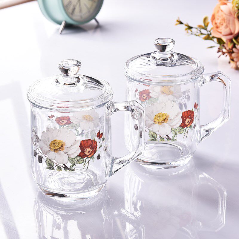 韩国食品级家用耐热玻璃杯茶杯水杯早餐牛奶燕麦杯花茶杯果汁杯子