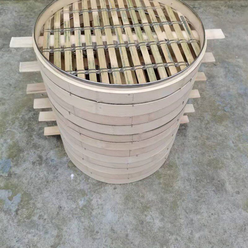 50/52厘米竹蒸笼大蒸笼安庆商用蒸笼不锈钢 边竹制大号蒸屉圆蒸笼