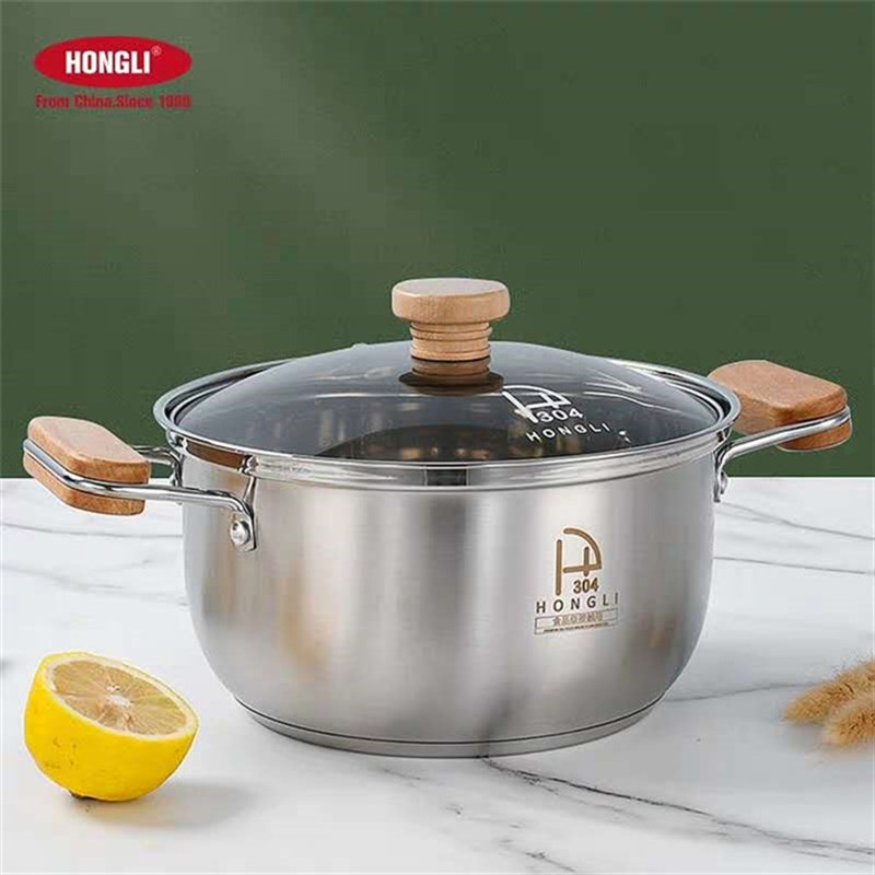 宏利汤锅30不锈钢加厚家用商用奶锅煮粥锅煲汤锅燃气电磁炉通用