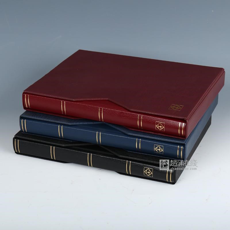 德国灯塔豪华皮革集邮册高档软皮32页黑底大容量小票小版张小型张