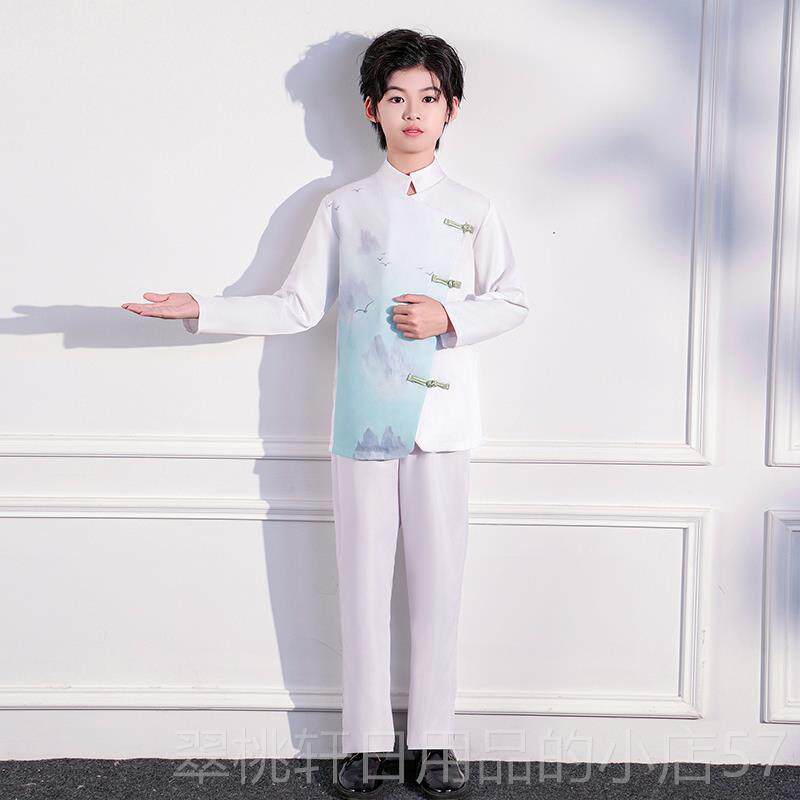 正品儿古童典中国合风男女舞蹈古筝运动会 幕式唱渐层开演出服装