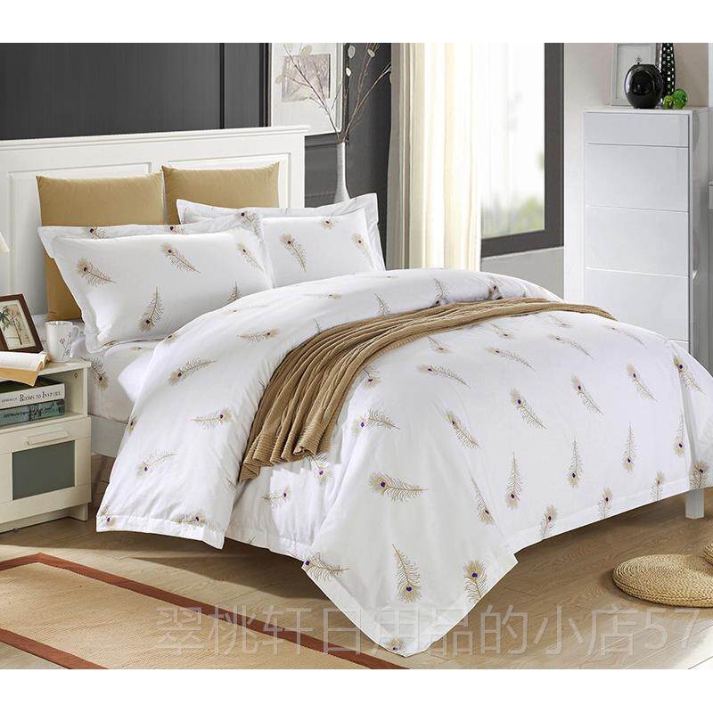 正品白五星级酒店专用床上用单品纯棉四件套酒店色麻棉床定床制单