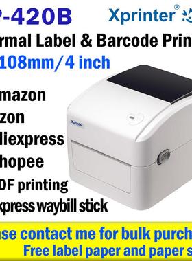 XP-420B White 100mm Barcode Label Printer With USB
