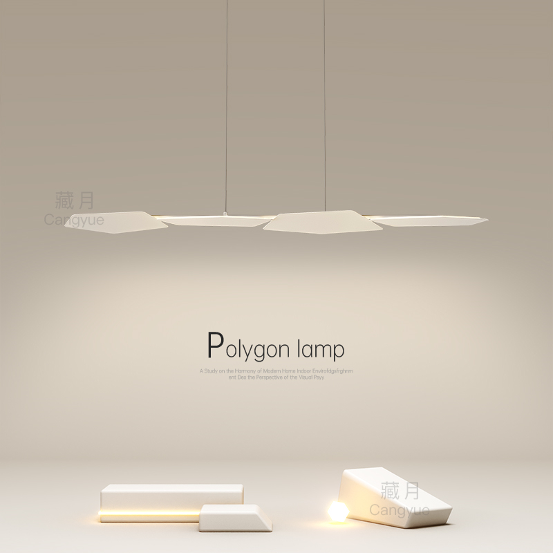 创意长条led吊灯简约现代餐厅灯卧室客厅灯设计师餐桌灯中山灯具