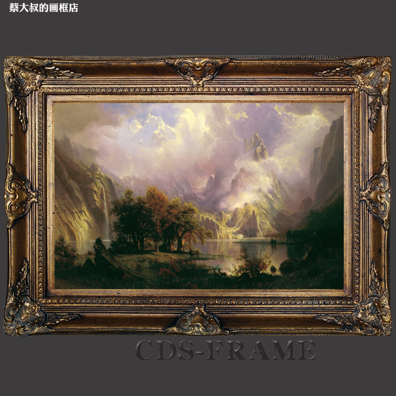 油画框古铜金做旧厚重宽厚外框定做欧式角花框镜框实木框装裱