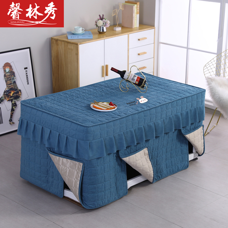 新款电炉罩套长方形加厚烤火桌子罩套桌布罩烤火被冬季取暖桌套罩
