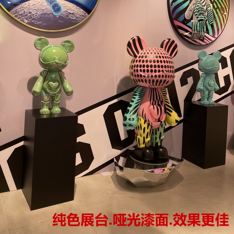 木质烤漆黑色展示台橱窗地台模特底座珠宝首饰展示柜陈列柜方形架