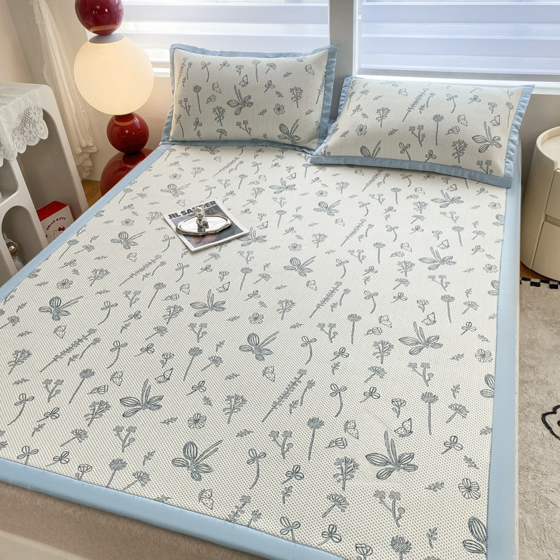 凉感海洋丝冰丝席三件套可折叠裸睡空调软席单双人宿舍家用夏凉席