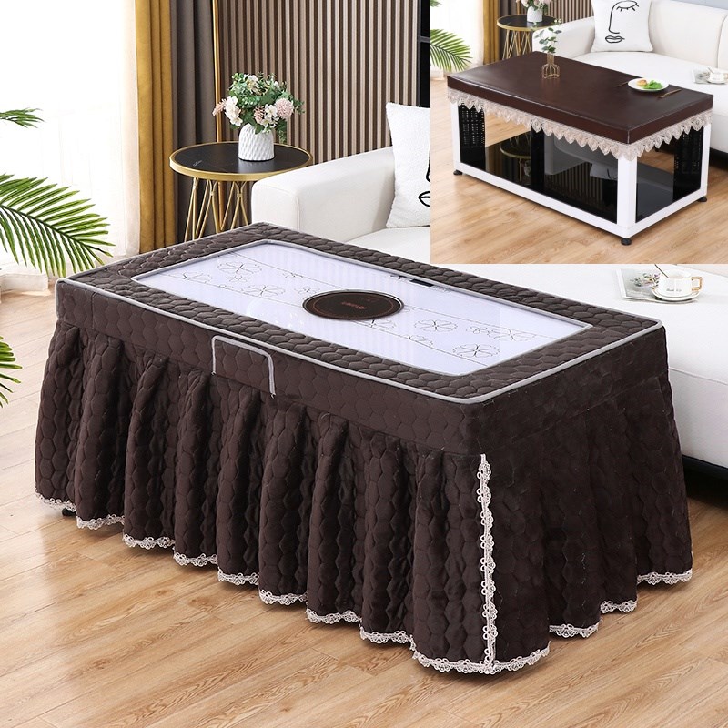 冬季加厚双面绒烤火桌布烤火罩电炉罩长方形取暖桌罩套电暖桌罩套