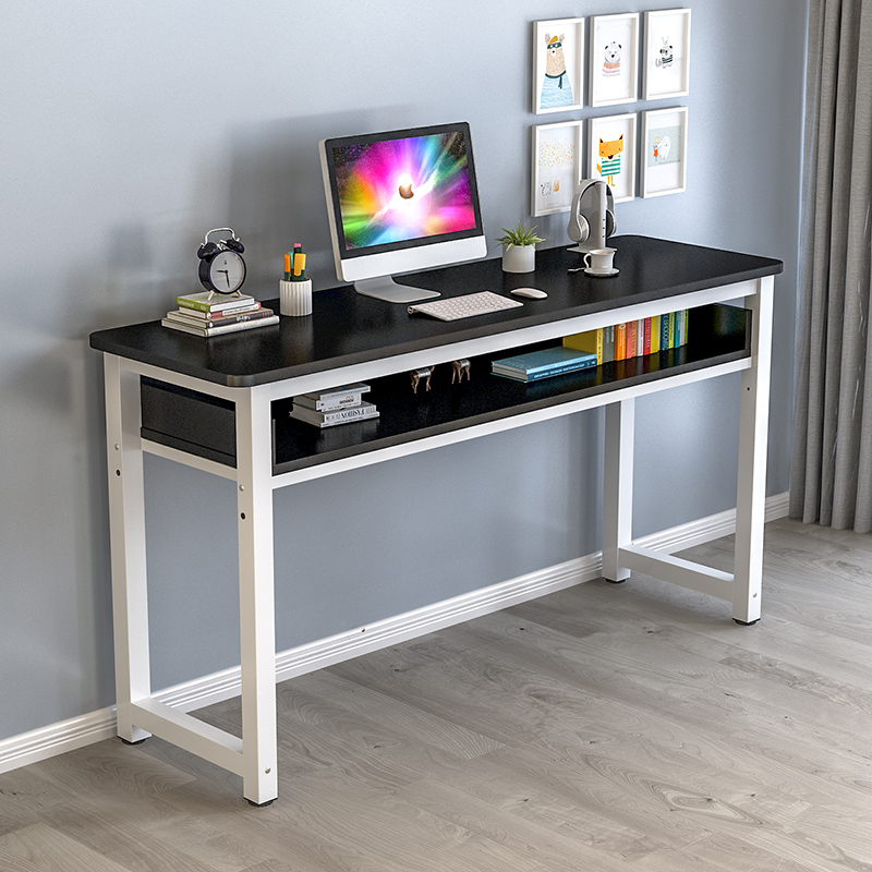 长条桌圆角办公桌子简约电脑桌家用带挡板桌卧室桌学习桌长方形桌