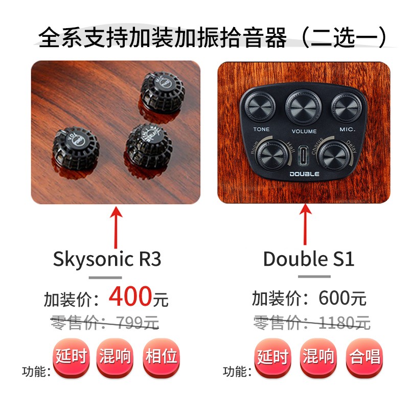 Estmn伊斯特曼PCH1/PCH2/PC初学面单板民谣男女生电箱木吉他