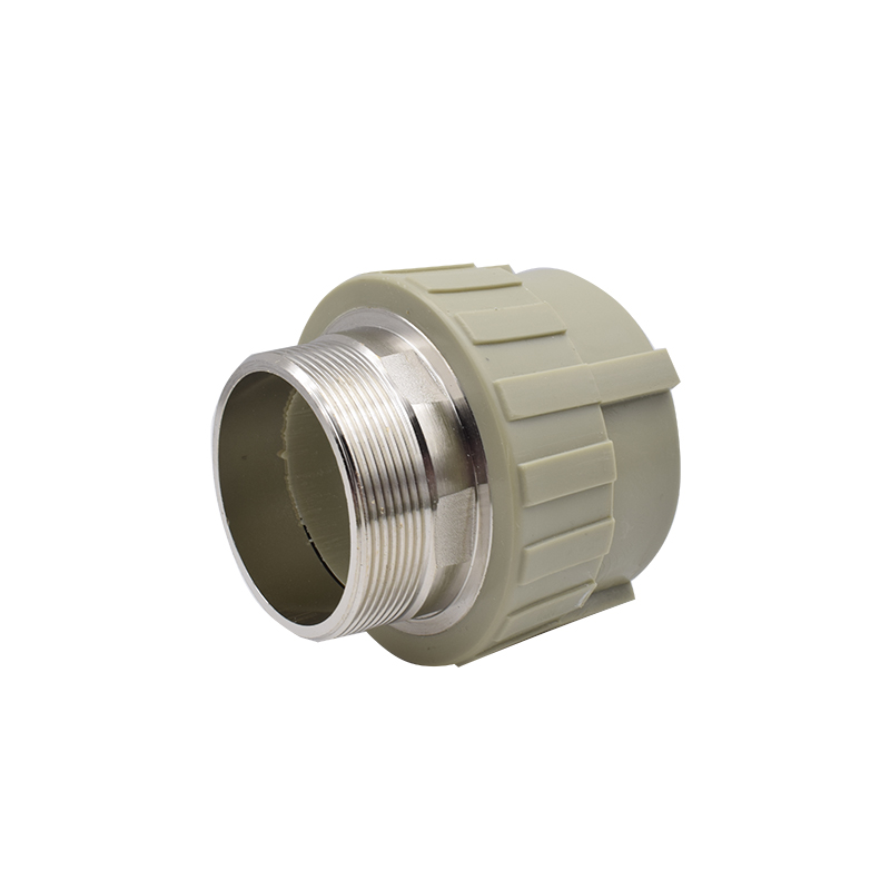 PPR75/90/110内丝 外丝直接热熔头焊接水管配件铁螺纹口灰色铜牙