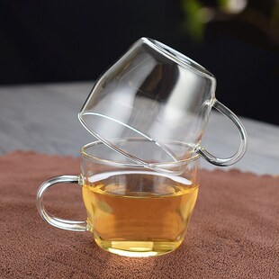 品德坊耐热玻璃茶杯小杯子带把加厚品茗杯家用茶碗主人杯功夫茶具