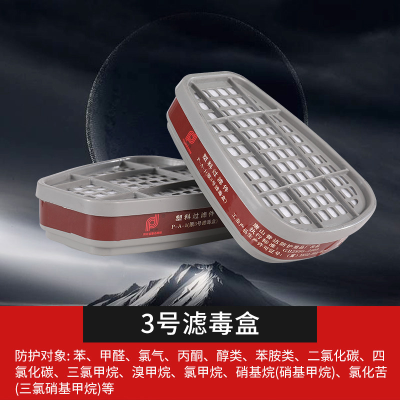 防毒面具梯形过滤盒防氨气硫化氢配件过滤棉