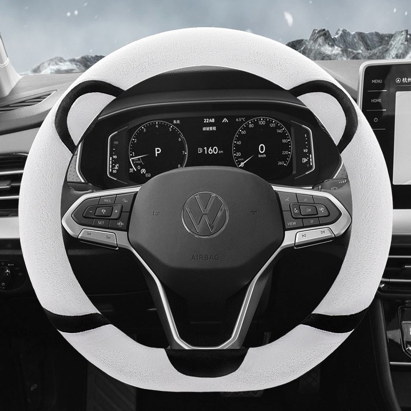 大众方向盘把冬季毛绒21款速腾朗逸宝来POLO途观L途岳迈腾CC女d