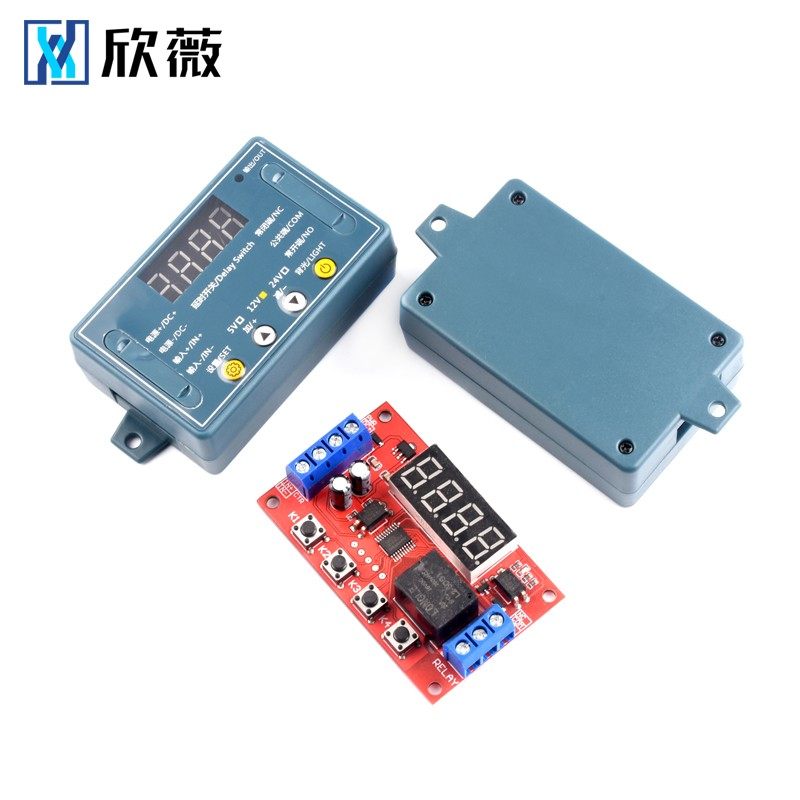 延时时间继电器模块5VV2V定时可编程光耦隔离脉冲循环断电触发